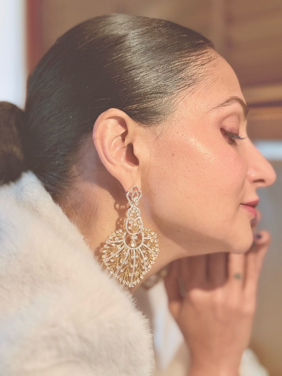 Iphigenia Gold Diamond Earrings