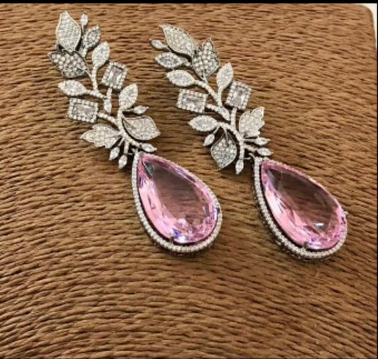 Kate Earrings in Pink Crystals