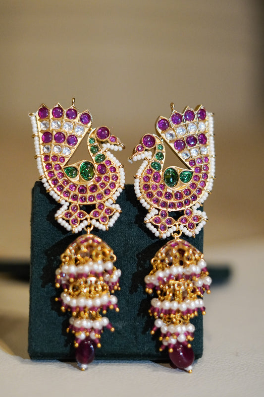 Sahiba Peacock Jhumkas