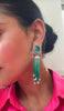 Parisa Earrings in Ruby and Emerald